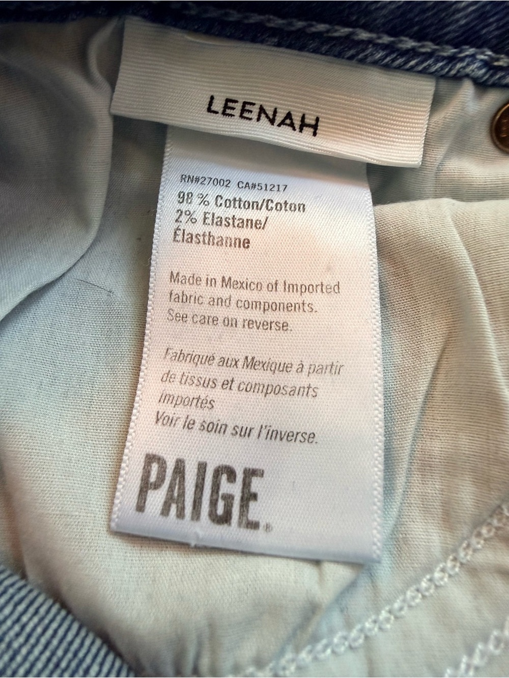 Paige Leenah High Rise Cropped Wide Leg Jeans Size 31 Blue Stretch Denim - Picture 5 of 9